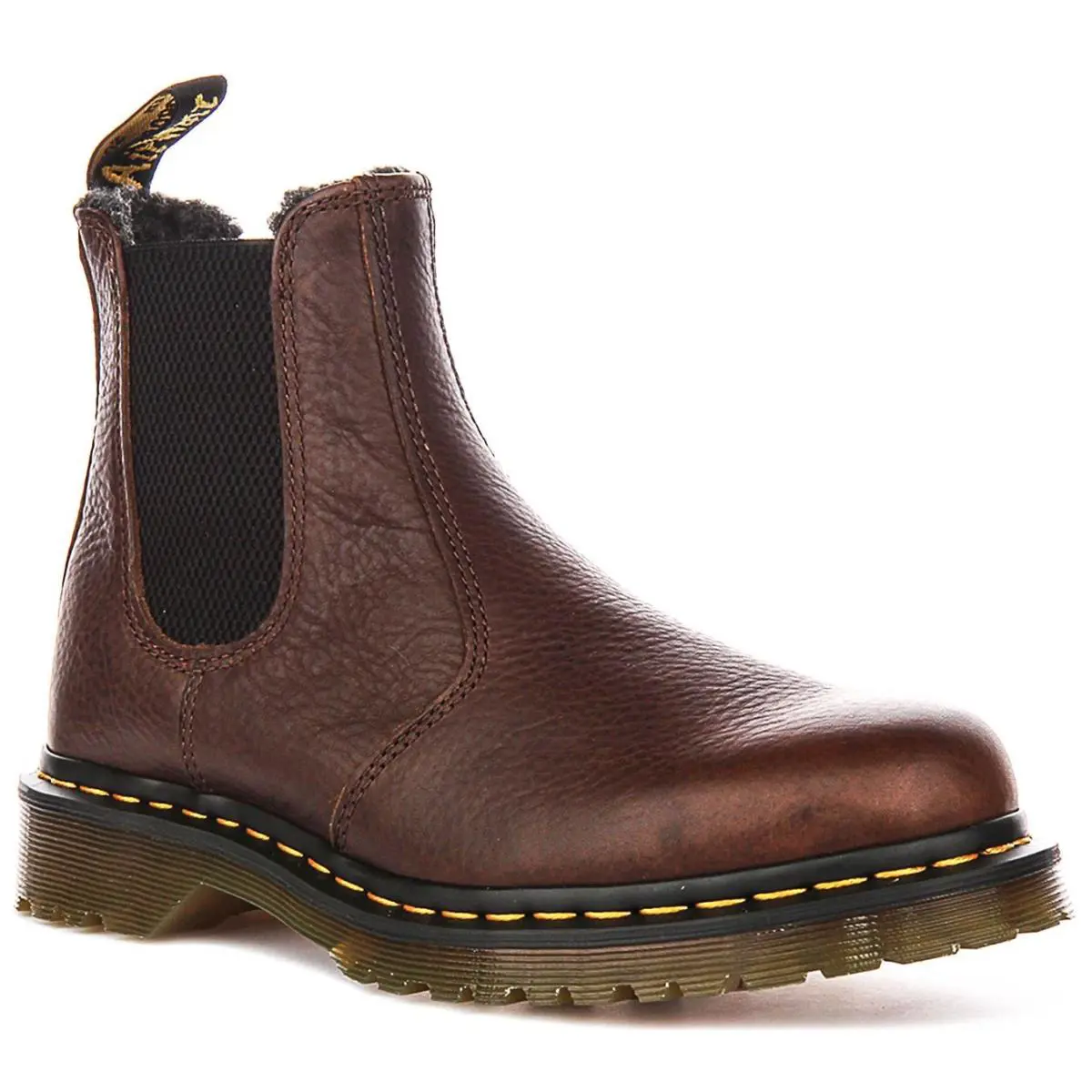Dr Martens Fleece Pull On Leather Womens Ankle Boot Dark In Brown US 4 - 8 Dark Brown by Dr. Martens