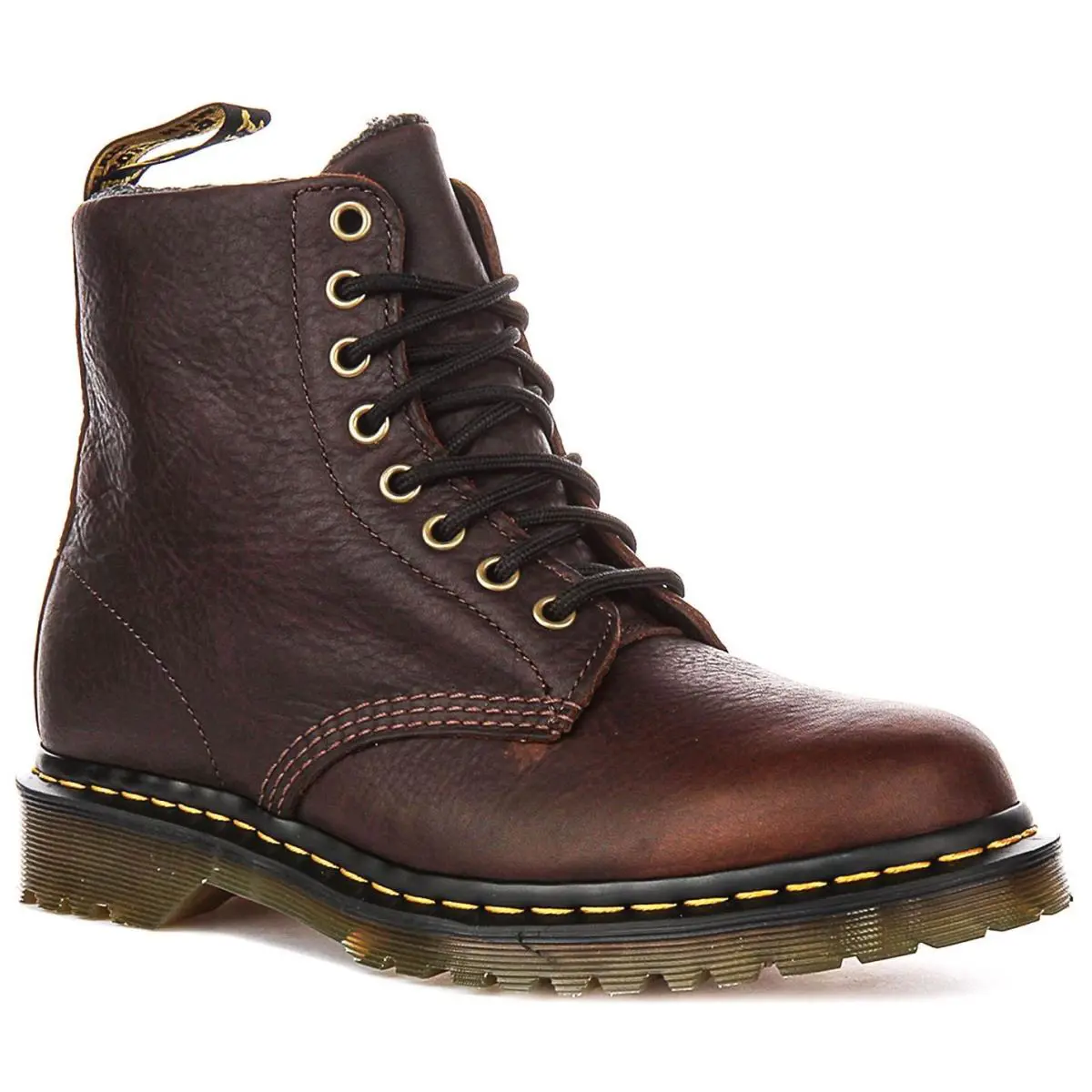 Dr Martens Pascal Fleece Lace Up Womens Ankle Boots Dark Brown US 4 - 9