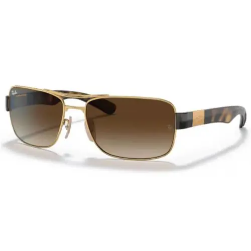 Ray-ban Rectangular Polished Arista Gold Brown Lens RB3522 001/31 61