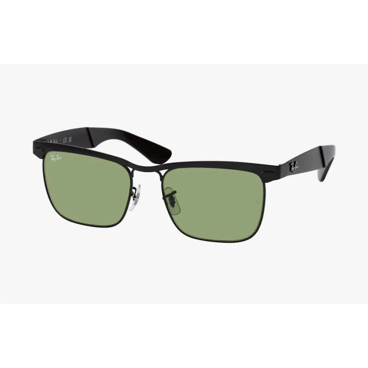 Ray-ban Wayfarer Deluxe Sunglasses RB 3875 006/4E 56-18 145 Black W/green Lenses