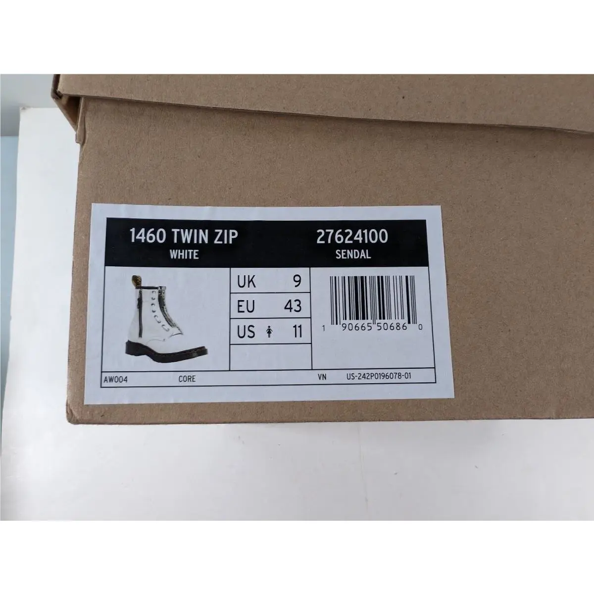 Dr. Martens shoes - 1460TWINZIP - 1460 Twin Zip - White 5