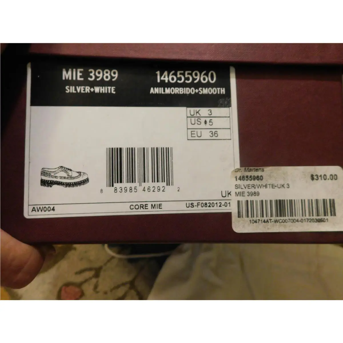 Dr. Martens shoes - Dr Martens CORE MIE 3989 - Metallic silver white (UPC: 883985462922) 10