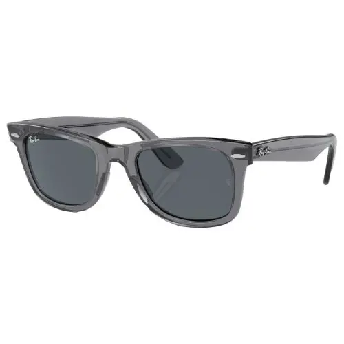 Ray-ban Wayfarer Classic Polished Transparent Gray Blue Lens RB2140 6773R5 50 - Frame: Gray, Lens: Gray