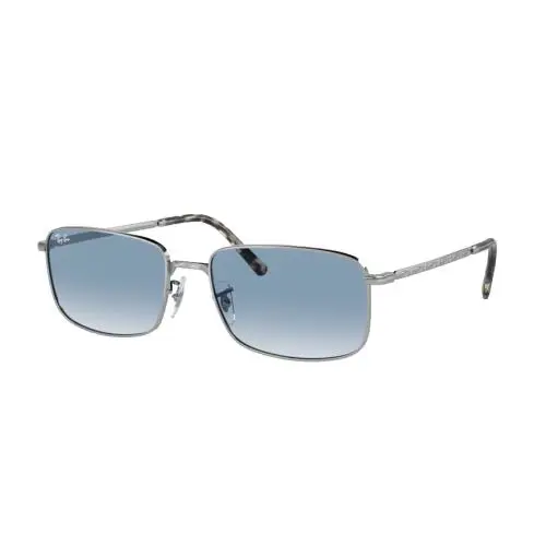 Ray-ban Rectangular Polished Silver Blue Lens RB3717 003/3F 57