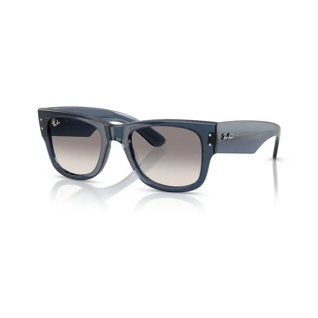 Ray Ban Mega Wayfarer Sunglasses - 2026 - Transparent Dark Blue W/clear Gradient - Frame: Transparent Dark Blue, Lens: Clear Gradient