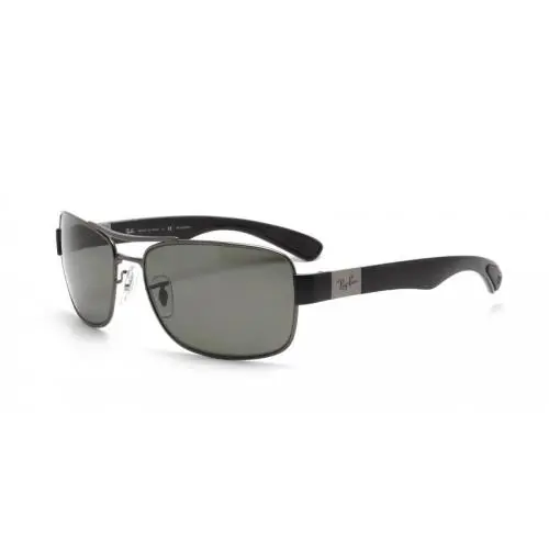 Ray-ban Rectangular Polished Gunmetal Polarized Green Lens RB3522 004/9A 64 - Frame: Gray, Lens: Green