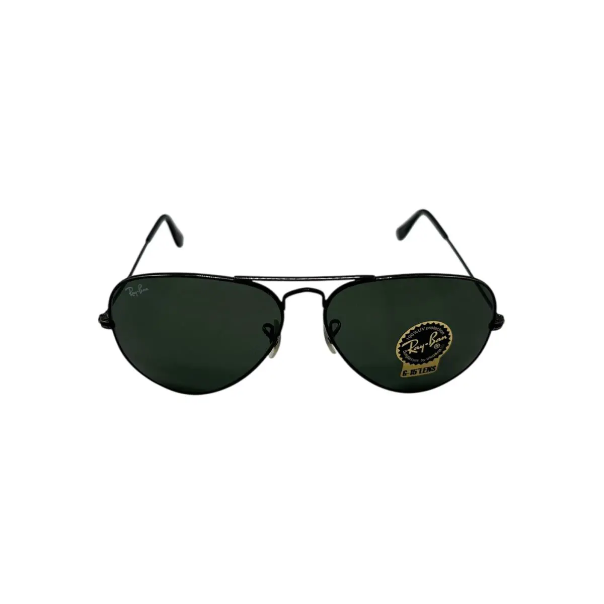 Ray-ban Aviator Sunglasses - Frame: Black, Lens: Green