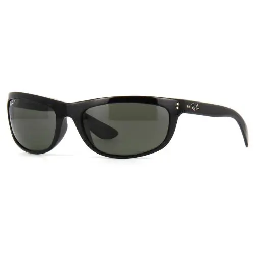 Ray-ban Balorama Rectangle Polished Black Polarized Green Lens RB4089 601/58 62 - Frame: Black, Lens: Green
