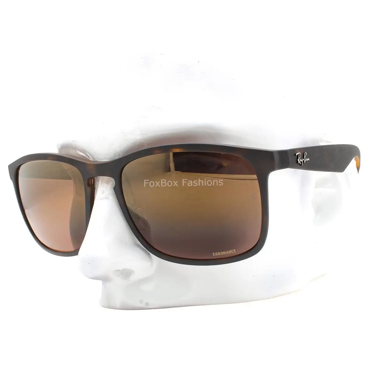 Ray-ban Sunglasses Matte Havana Purple Chromance Polarized RB4264 894/6B W/case - Frame: Brown, Lens: Purple / Gold