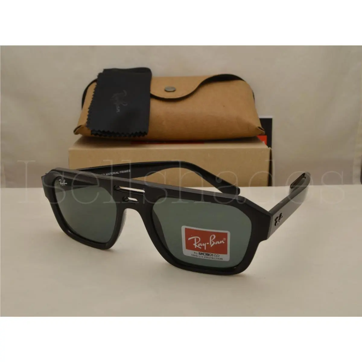 Ray-ban Corrigan RB4397 667771 S 54 T 145 Black Frames w/ Dark Green Lens