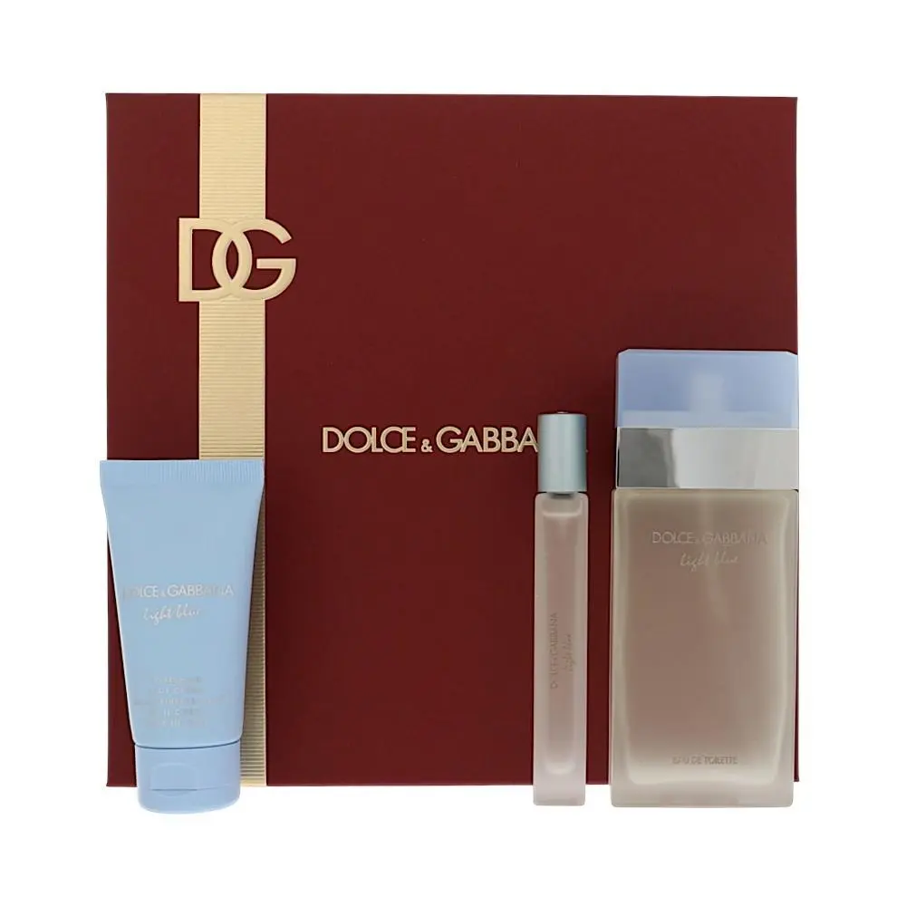 D G Light Blue by Dolce Gabbana Gift Set For Women 3 Piece Set For Women: