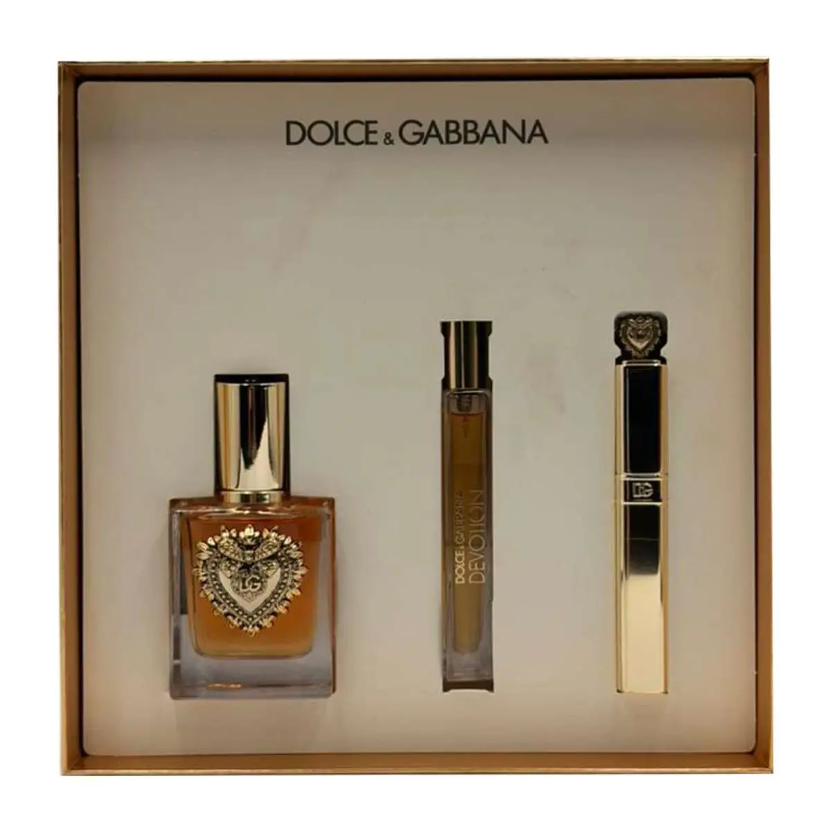 Dolce Gabbana Devotion Perfume 3pcs set-1.7 oz EDP+0.33 oz Mini+0.27oz Maskara