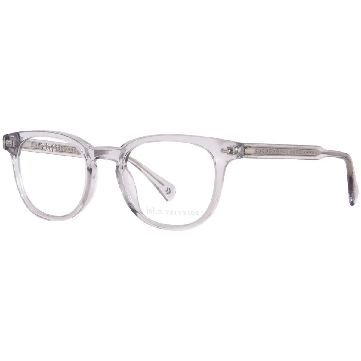 John Varvatos VJV426 Eyeglasses Men`s Grey Crystal Full Rim Square Shape 49mm