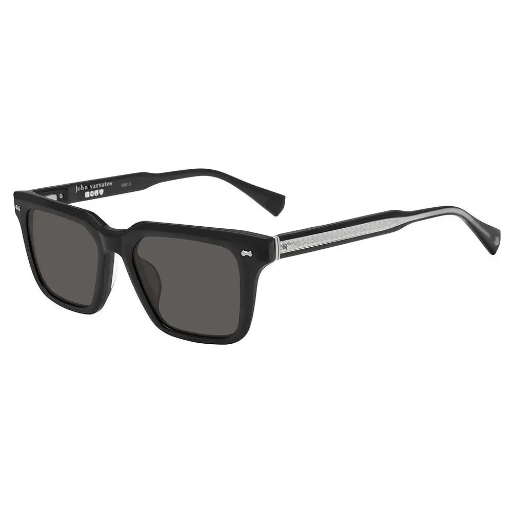 SJV574 Sunglasses 0BLA Black 52mm Unisex by John Varvatos