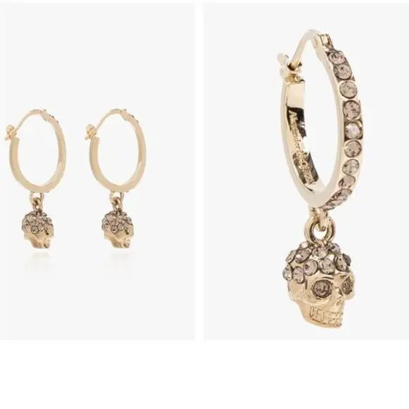 Amq Alexander Mcqueen Mini Skull Hoop Earrings