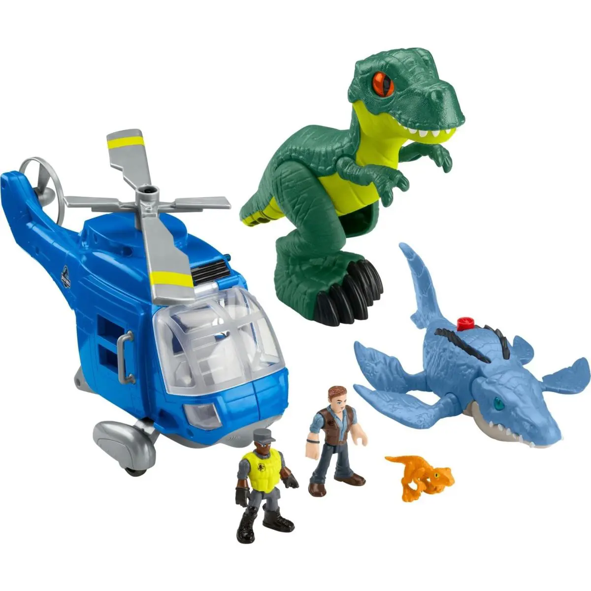 Imaginext Jurassic World Dino Chopper Vehicle Playset with Figures and Dinosaurs