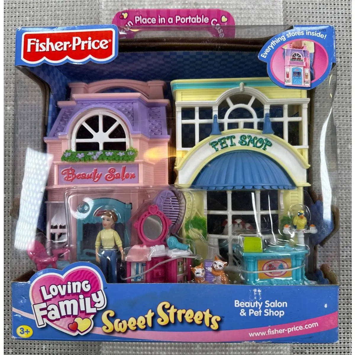 Vintage Fisher Price Sweet Streets Pet Shop Beauty Salon Loving Family