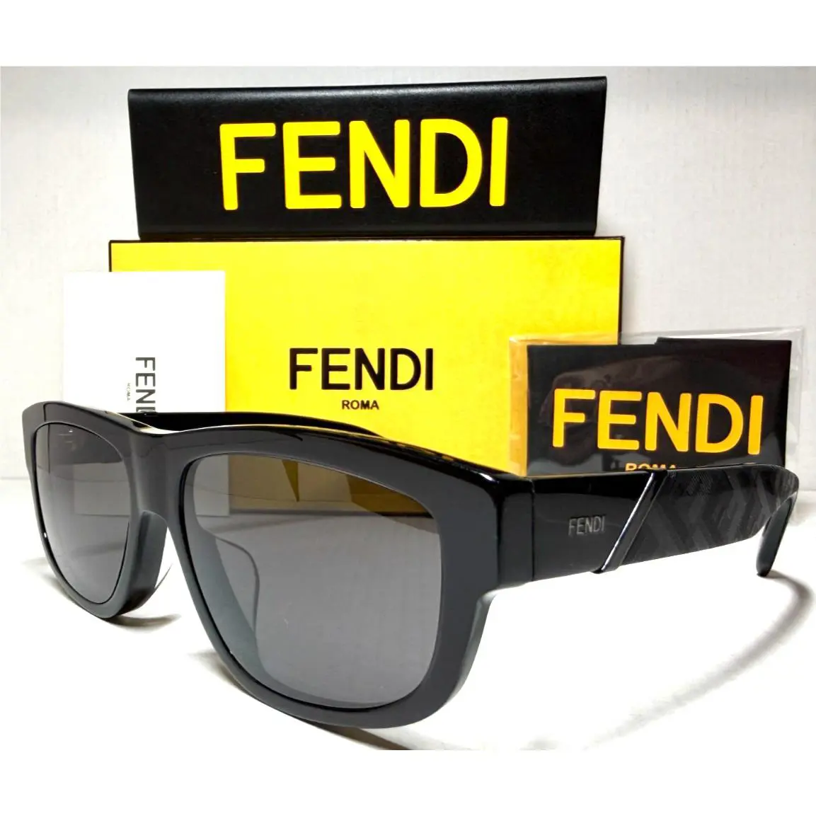 Fendi Diagonal FE40157I 01A Shiny Black W/smoke Lens Sunglasses 57-16