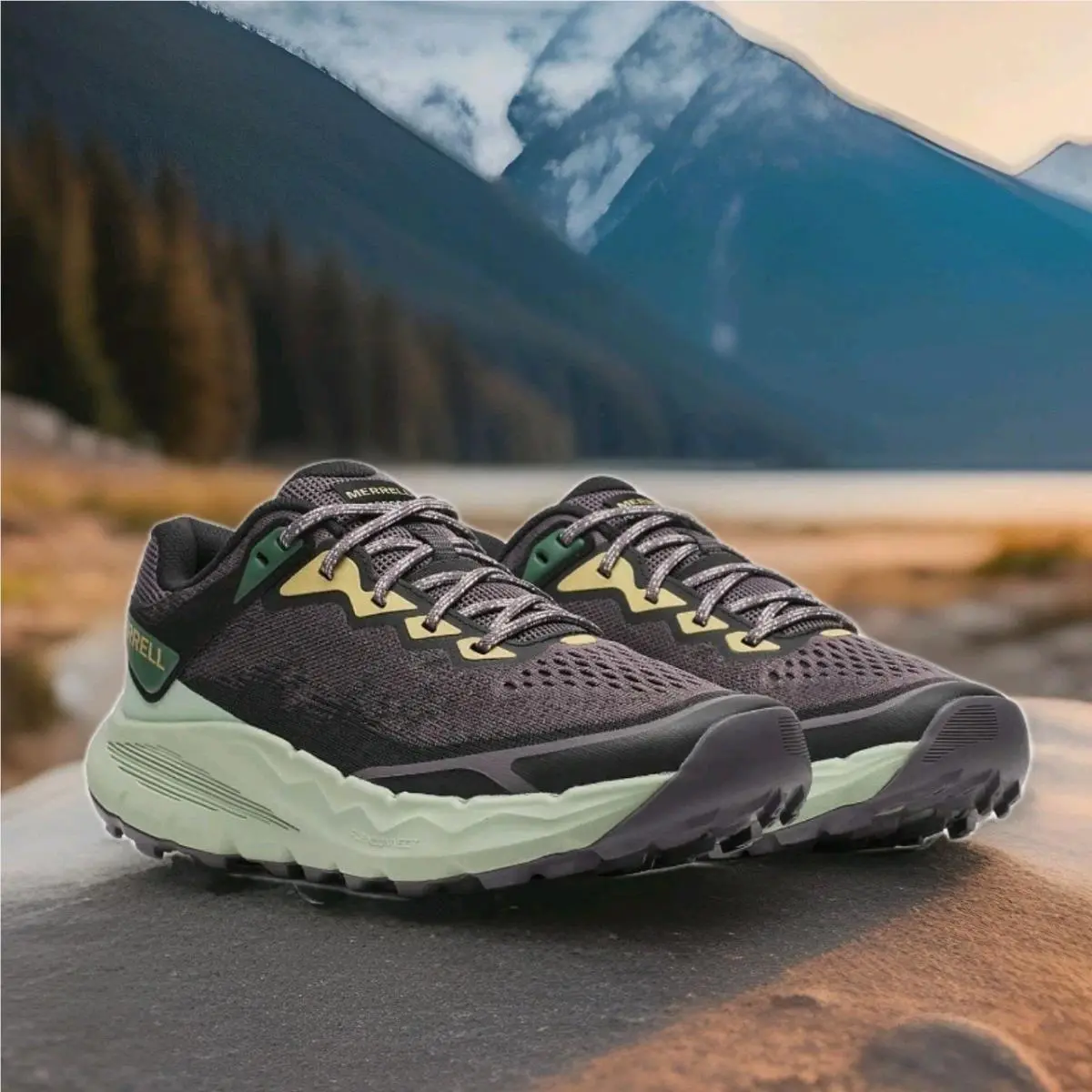 Merrell shoes - MERRELL NOVA 4 TRAIL RUNNER - J068411 - FOSSIL = GREY / GREEN 22