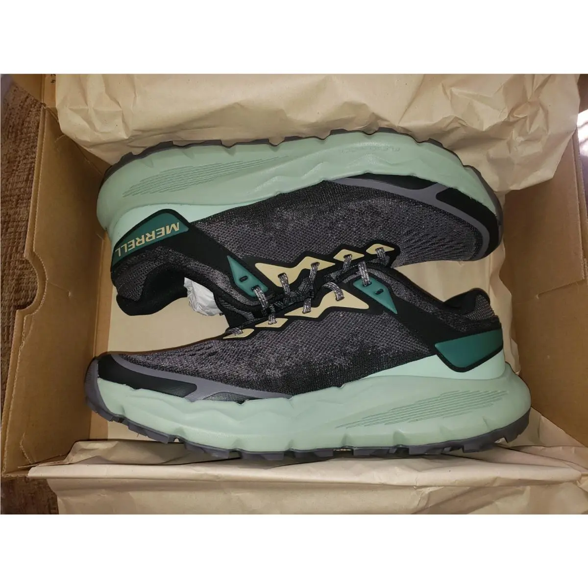 Merrell shoes - MERRELL NOVA 4 TRAIL RUNNER - J068411 - FOSSIL = GREY / GREEN 29
