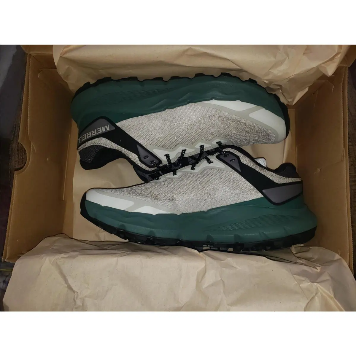Merrell shoes - MERRELL NOVA 4 TRAIL RUNNER - J068411 - GREIGE = GREEN / BEIGE / GREY 11
