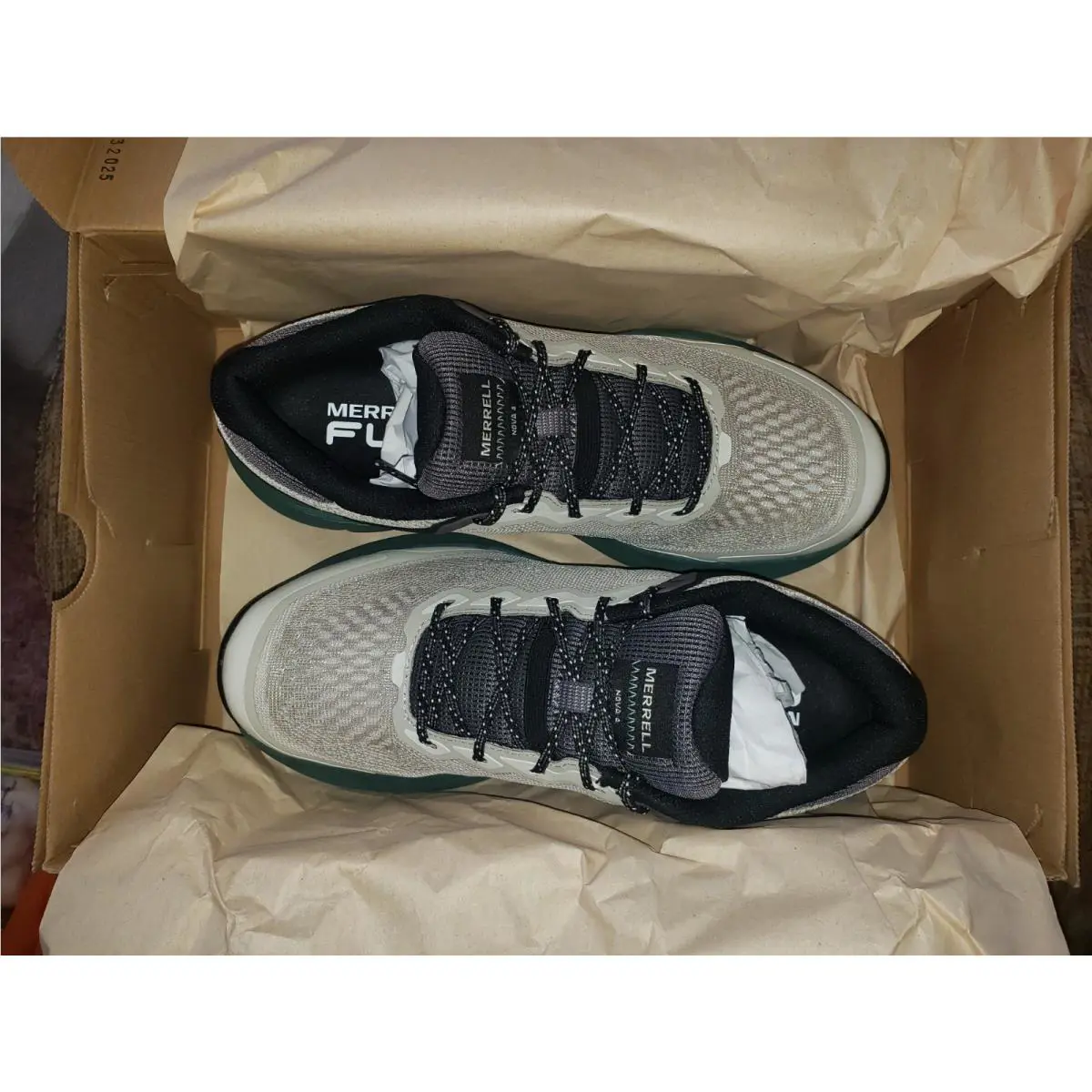 Merrell shoes - MERRELL NOVA 4 TRAIL RUNNER - J068411 - GREIGE = GREEN / BEIGE / GREY 12
