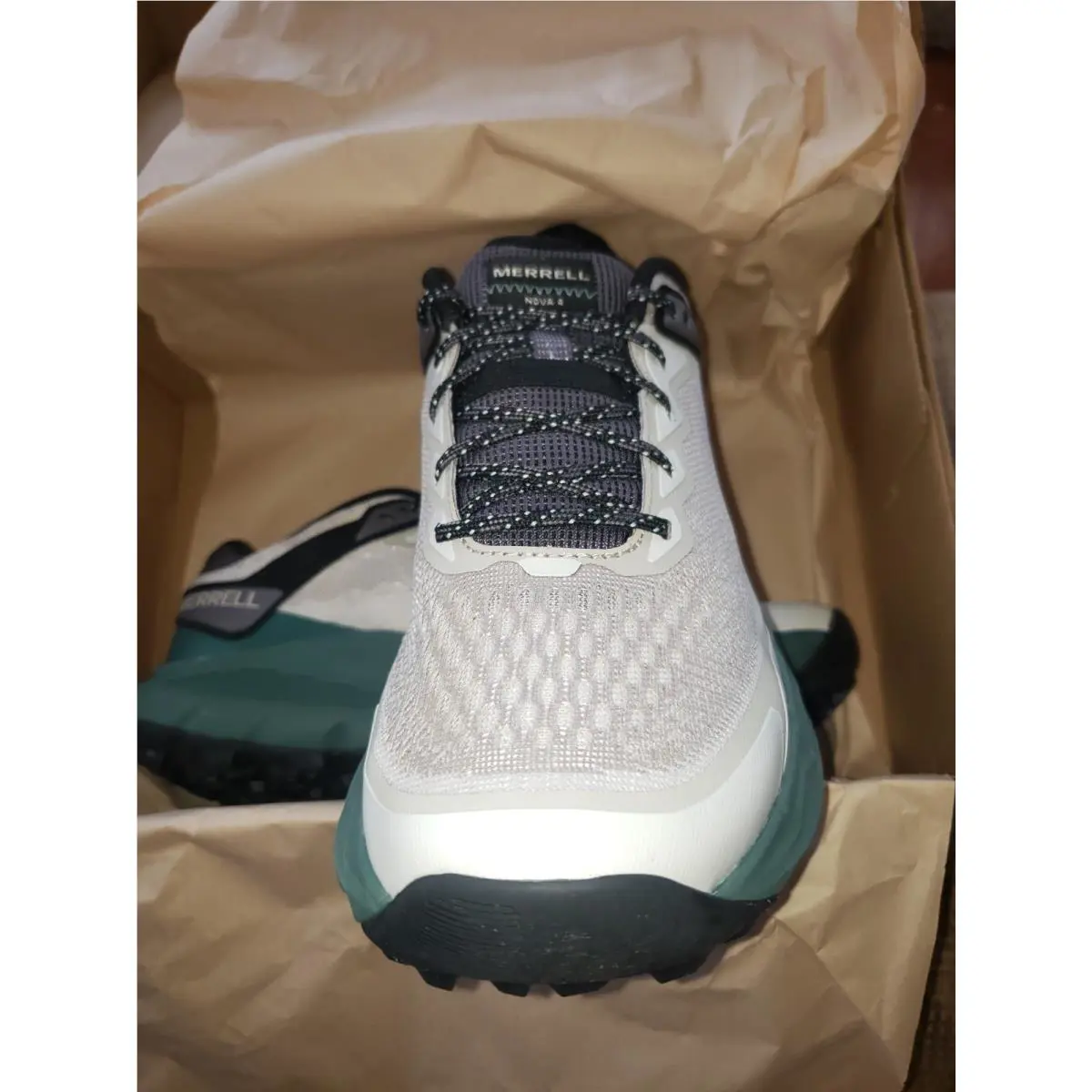 Merrell shoes - MERRELL NOVA 4 TRAIL RUNNER - J068411 - GREIGE = GREEN / BEIGE / GREY 14
