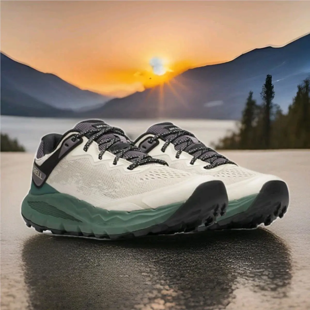 Merrell shoes - MERRELL NOVA 4 TRAIL RUNNER - J068411 - GREIGE = GREEN / BEIGE / GREY 4