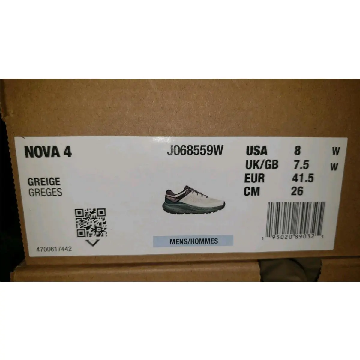 Merrell shoes - MERRELL NOVA 4 TRAIL RUNNER - J068411 - GREIGE = GREEN / BEIGE / GREY 35