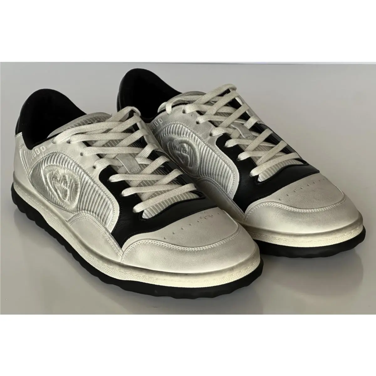 Dali Soft White/black Leather Sneakers 12.5 US  12 Italy 741656 by Gucci