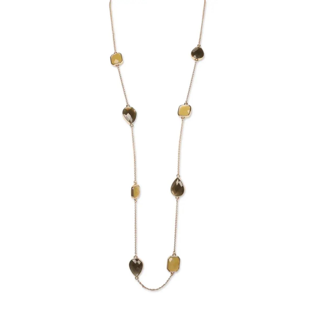 Kate Spade NY 302077 Women Gold Tone Olive Stones Station Necklace 36