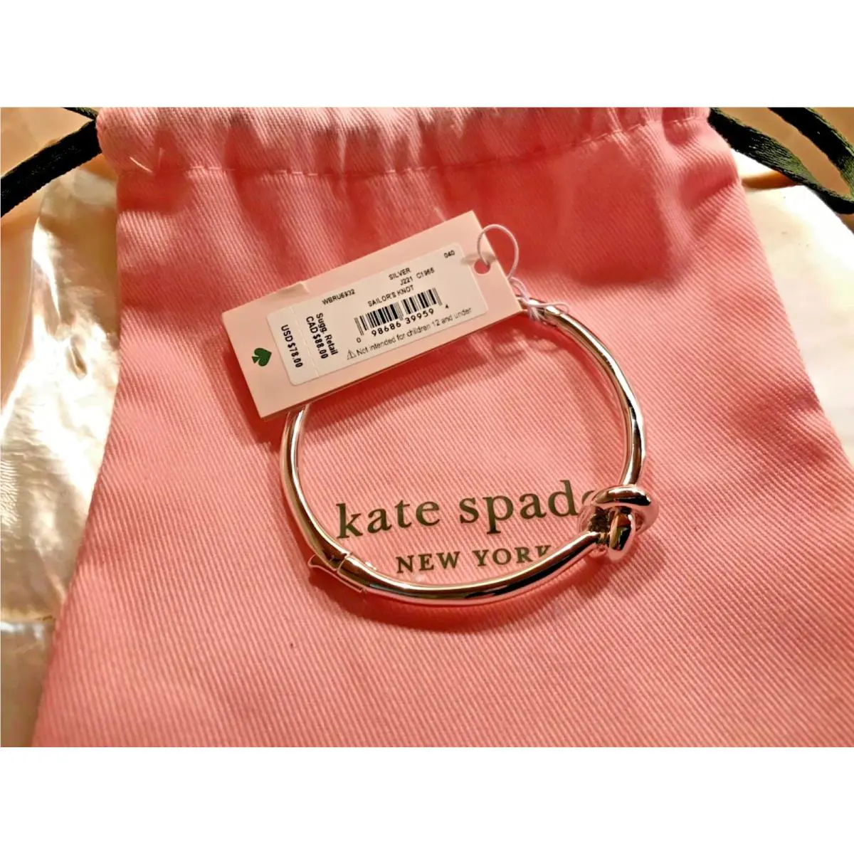 Kate Spade Sailor s Knot Hinge Silver Bracelet