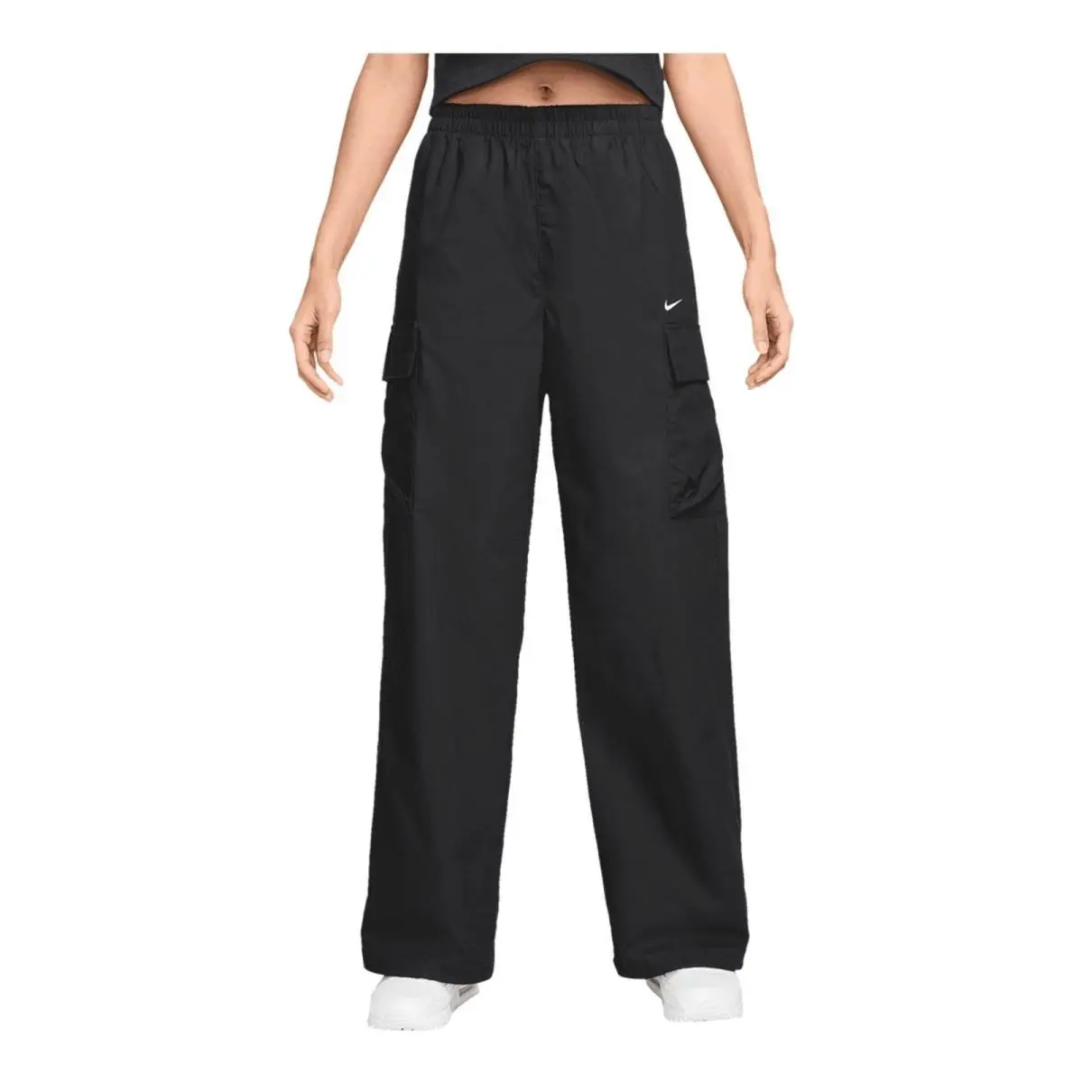 Nike Women`s Sportswear Everything Wovens Mid-rise Cargo Pants - Black/white L