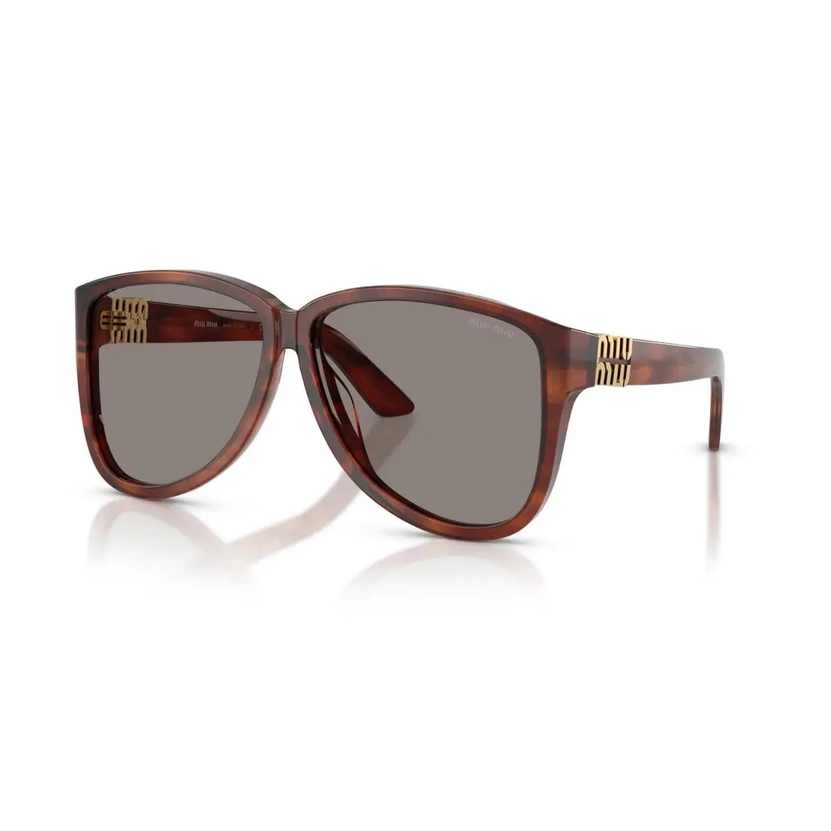 Miu Miu MU A08S Striped Tobacco/dark Grey 26E80Q Sunglasses