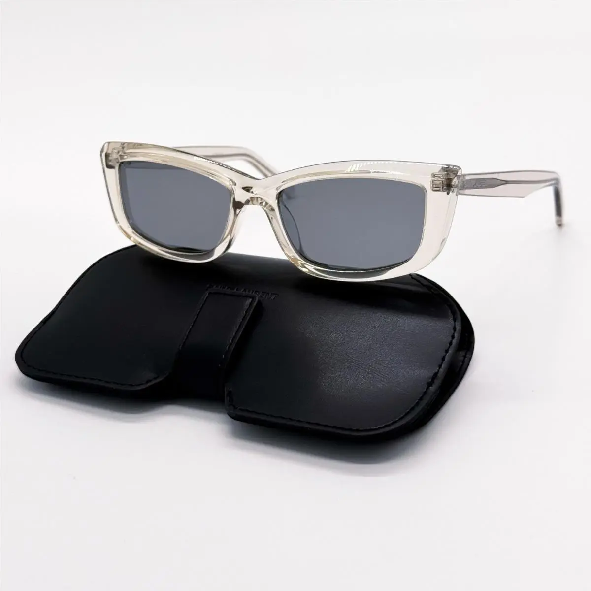 Saint Laurent Sunglasses SL658 003 Transparent Gray Women Eyewear SL 658 003 by Yves Saint Laurent