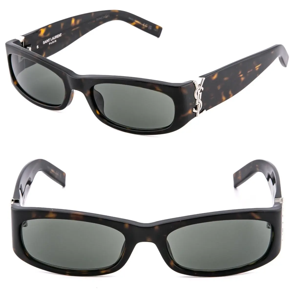 Saint Laurent Shade SL M152 SLM152 Havana Gray Logo Wrap Sunglass 002