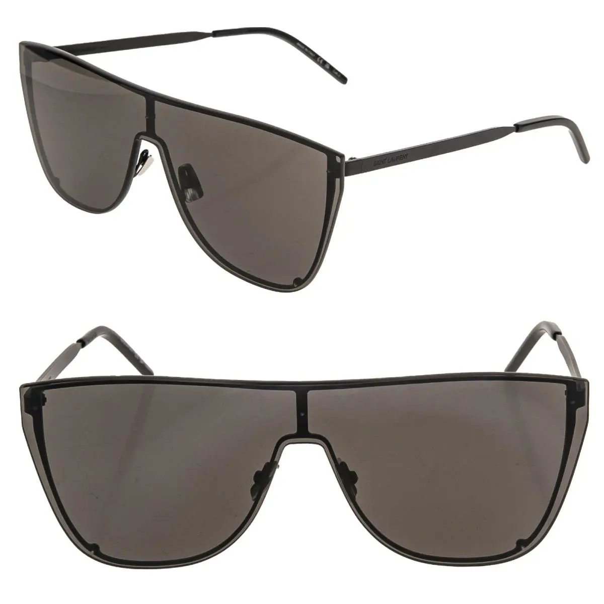 Saint Laurent Mask Ysl SL1B 001 Matte Black Unisex Shield Angular Sunglasses SL1