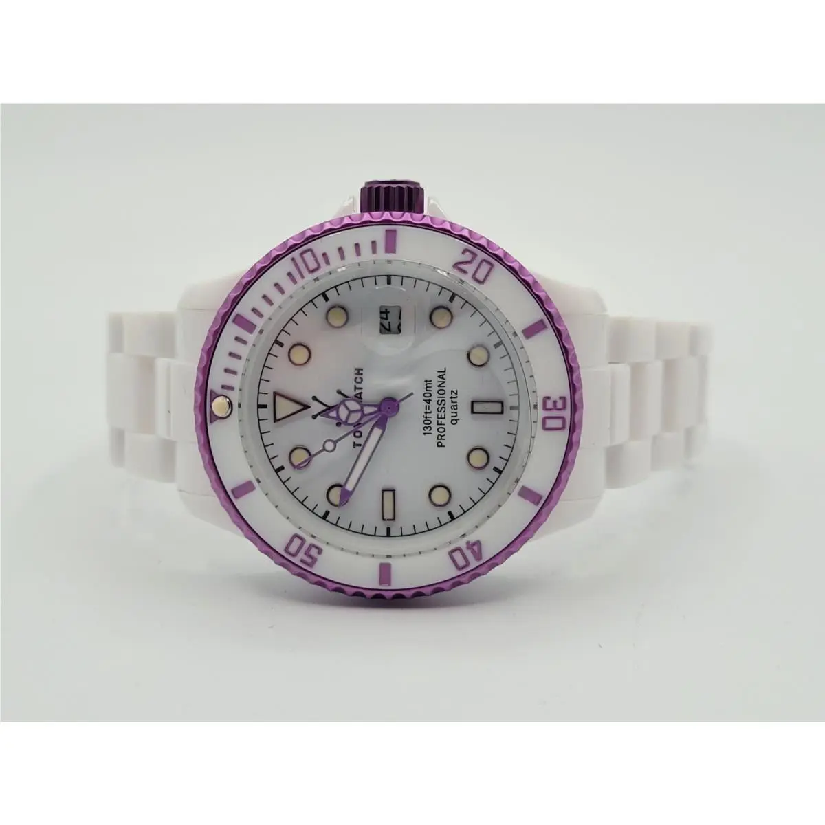 Toywatch Fluo White & Violet Plasteramic Women`s Fluo White Violet Plasteramic Watch FLA01WHPR