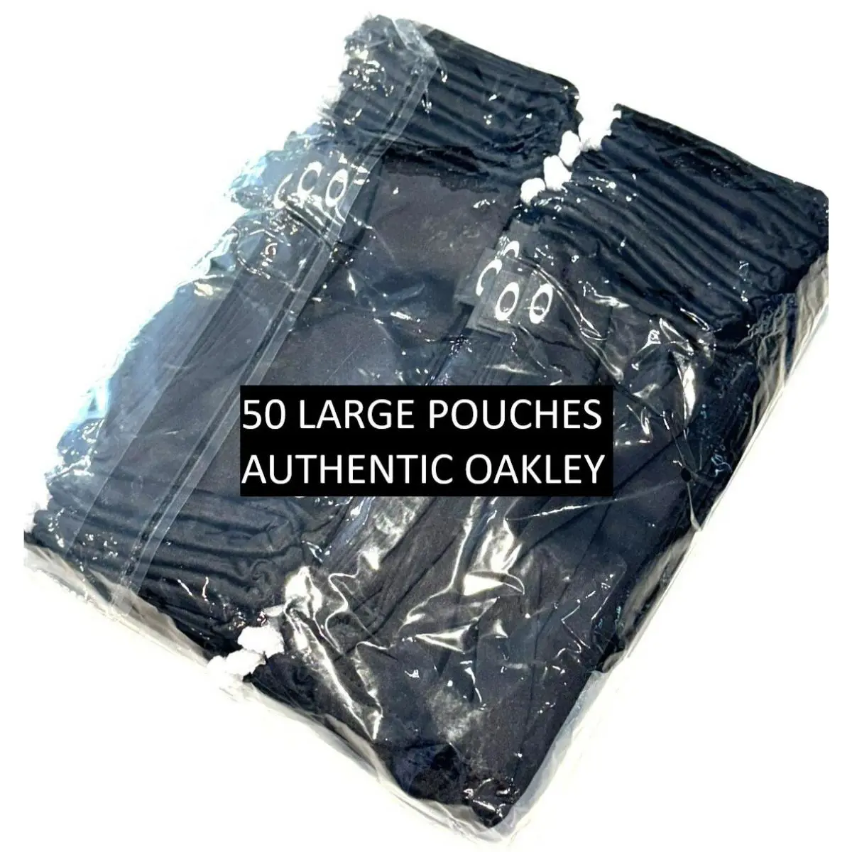 Lot 50 Microfiber Pouch Bag Cloth Microbag Storage Drawsting Large Black by Oakley