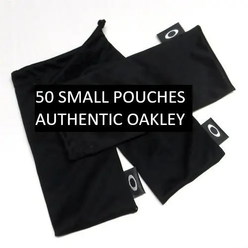 Oakley Lot 50 Microfiber Pouch Bag Cloth Microbag Storage Drawsting Small Black