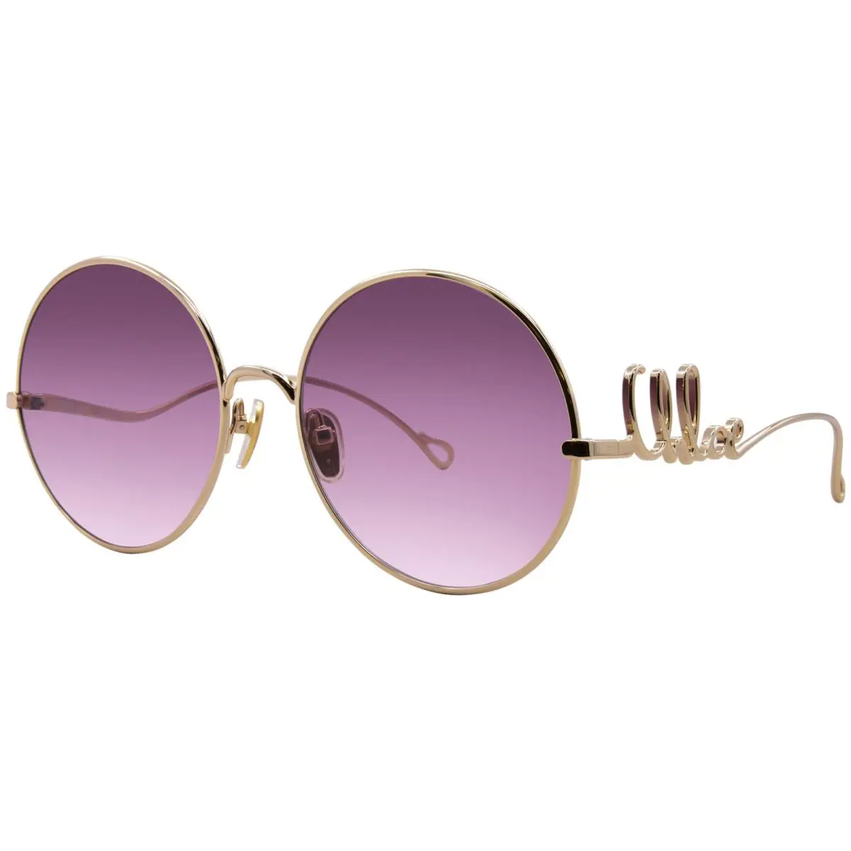 Chloe CH0329S 003 Sunglasses Women`s Gold/red Lenses Round Shape 60mm