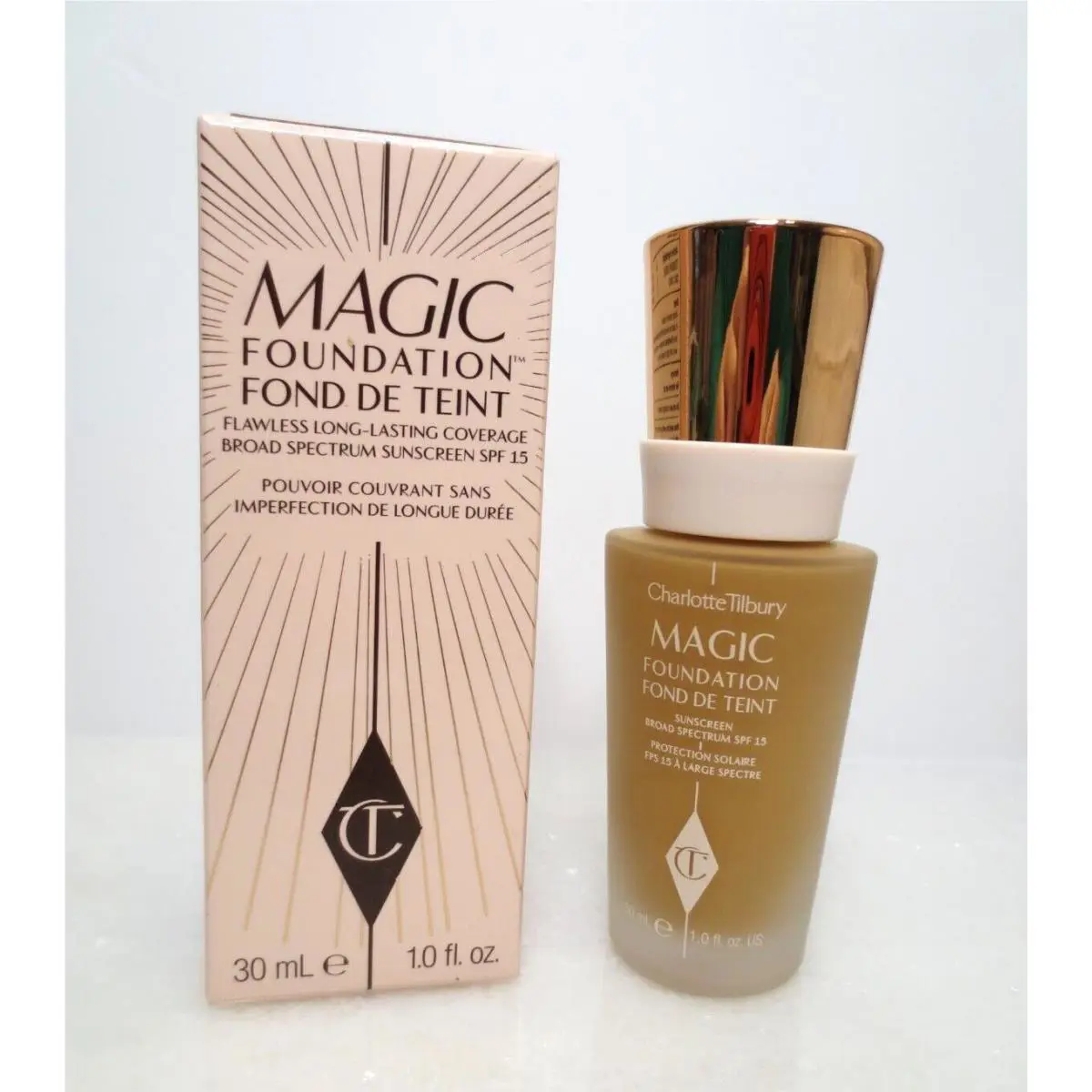 Charlotte Tilbury Magic Foundation Spf 15 Shade 9 Dark 1 OZ Boxed