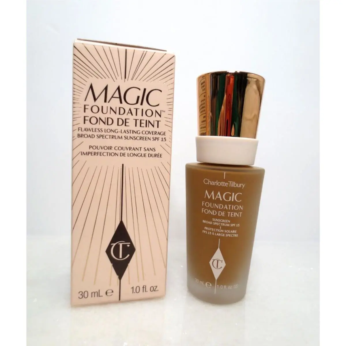 Charlotte Tilbury Magic Foundation Spf 15 Shade 10 Dark 1 OZ Boxed