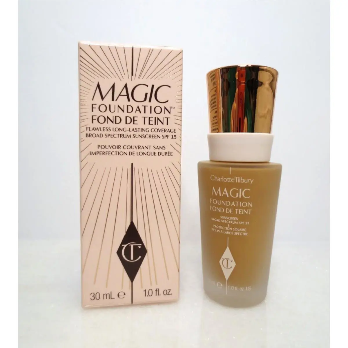 Charlotte Tilbury Magic Foundation Spf 15 Shade 9 Dark 1 OZ Boxed