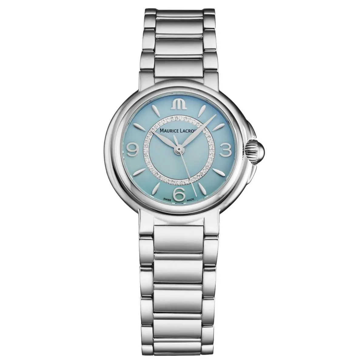 Fiaba FA1104‑SS002‑E20‑1 32 mm Light Blue Diamond Quartz Watch by Maurice Lacroix