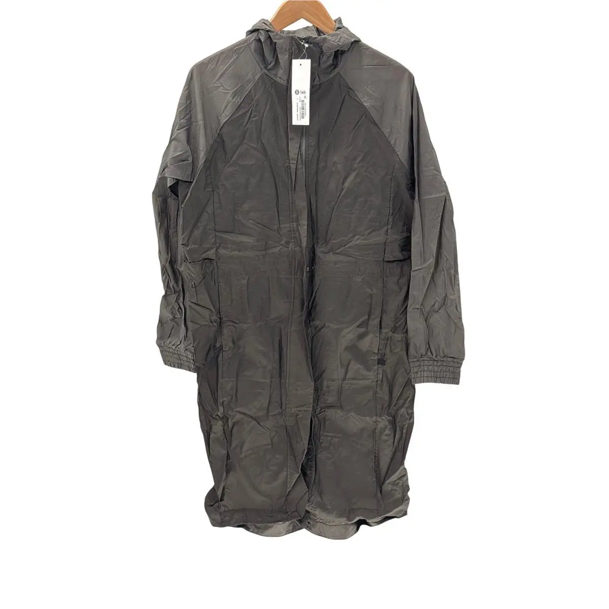 Lululemon Lab Jacket Long Trench Convertible Windbreaker Hood Womne 10 Green