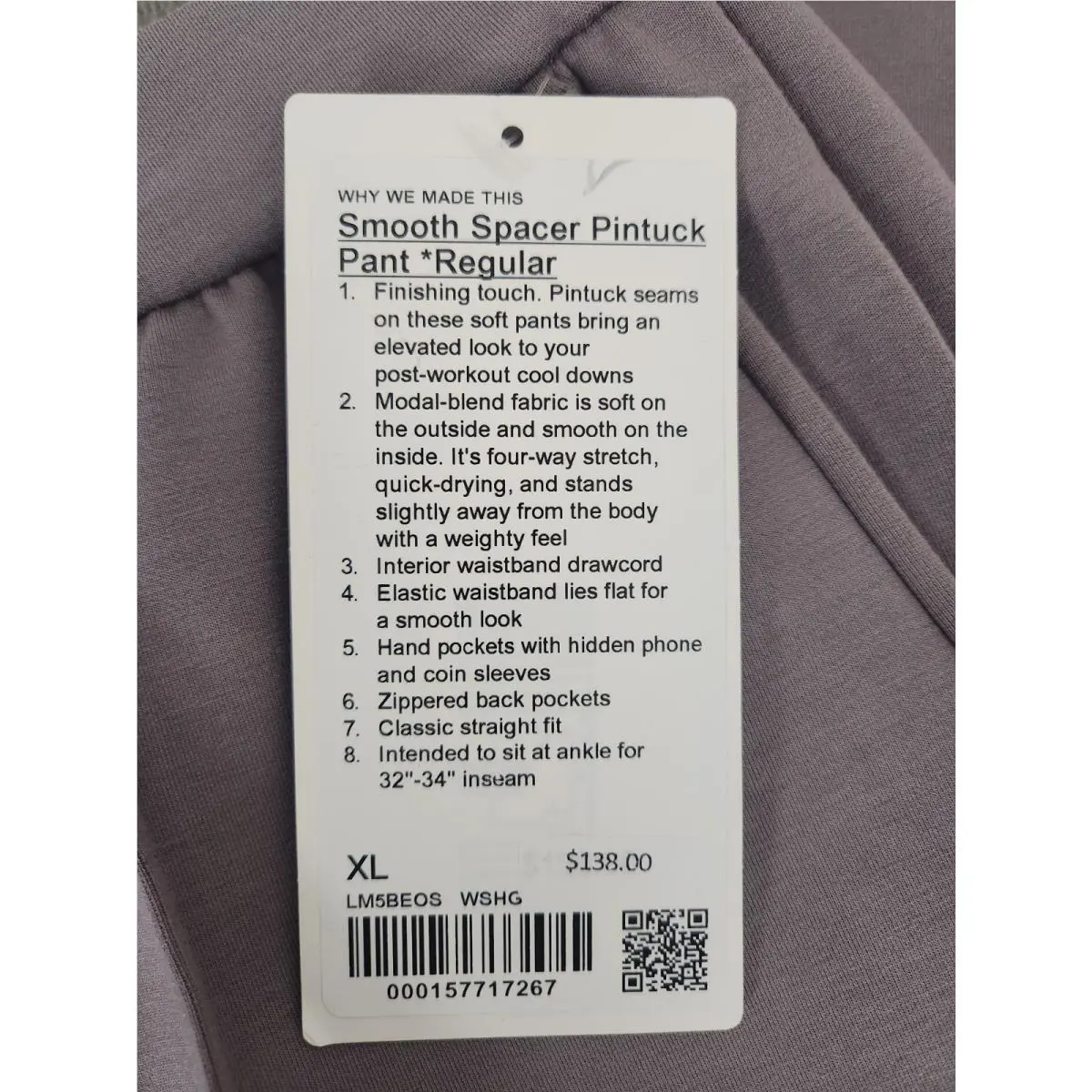 Lululemon clothing - Warm Ash Gray 8
