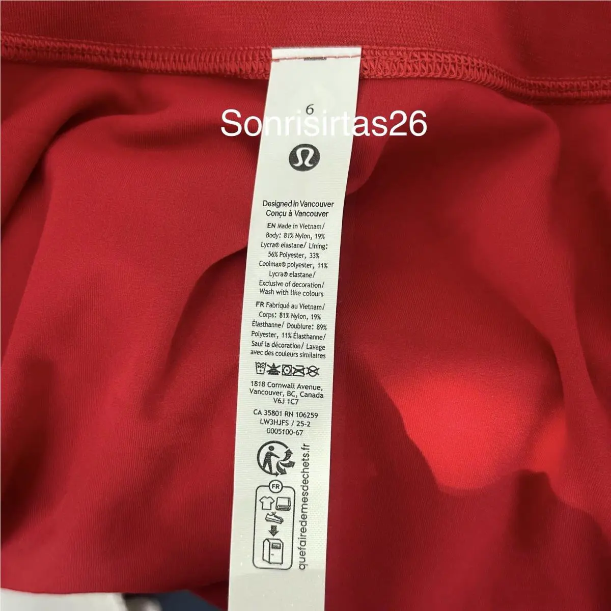 Lululemon clothing - Red 8