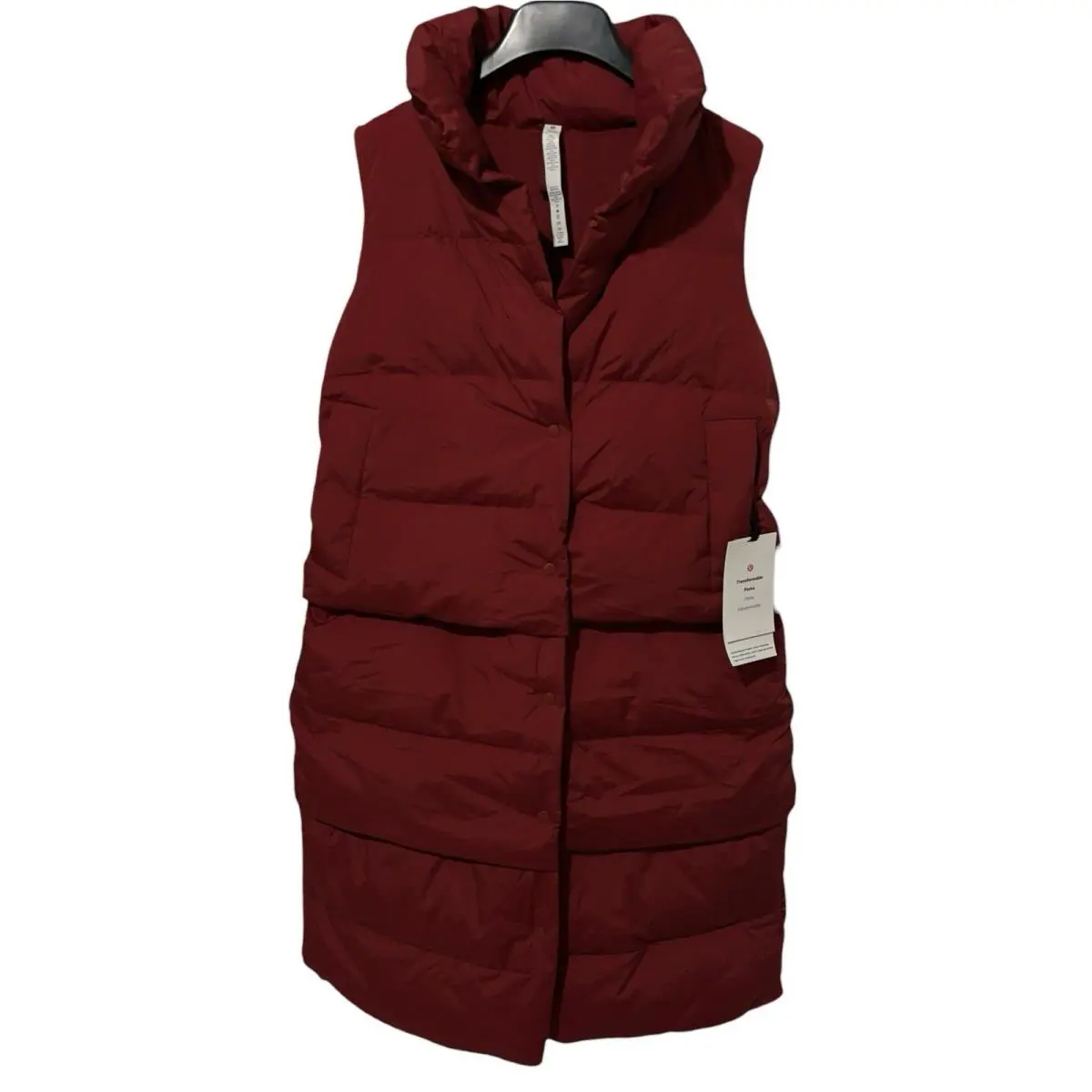Lululemon 4 In 1 Long 600 Fill Down Vest Women s Red Size 6/ M