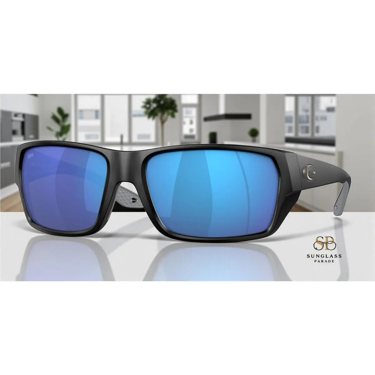 Costa 6S9113 911302 Tailfin Matte Black Blue Mirror Polarized 60mm Men Sunglass by Costa Del Mar